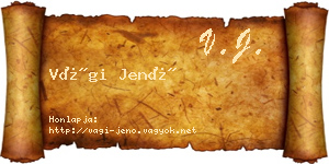 Vági Jenő névjegykártya